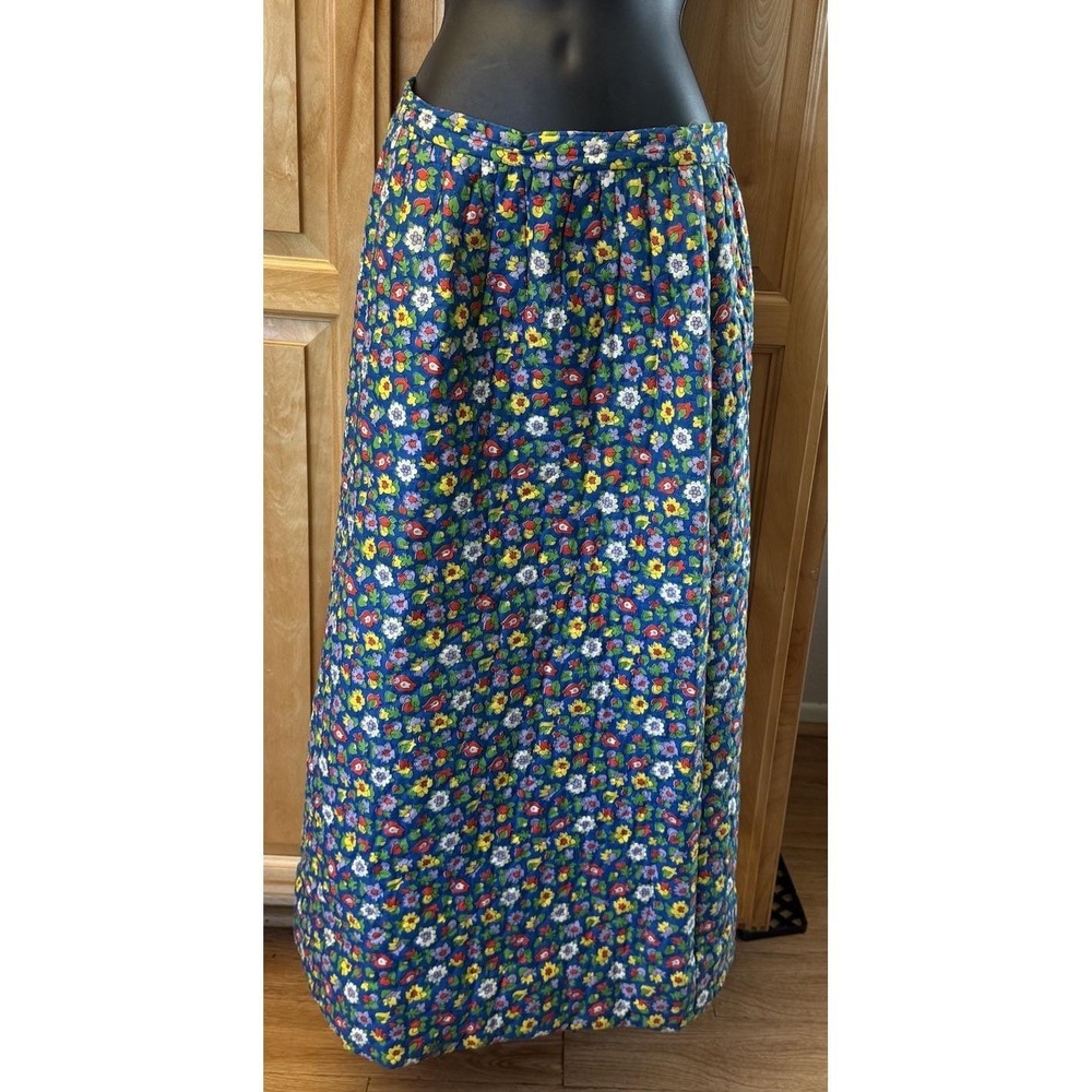 Vintage 70s Jumpin Juniors Skirt XS Floral Quilted Maxi Cottagecore A-Line Boho - Picture 7 of 16